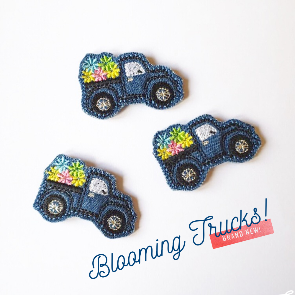 Blooming Truck Felties - Strip of 3