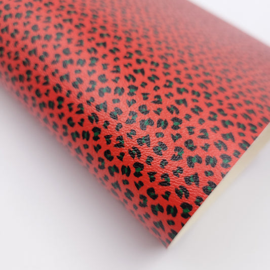 Christmas Leopard Print Artisan Leatherette