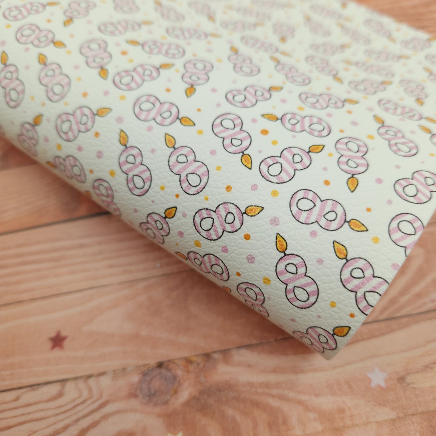 Birthday Candle Numbers Artisan Leatherette - Pink