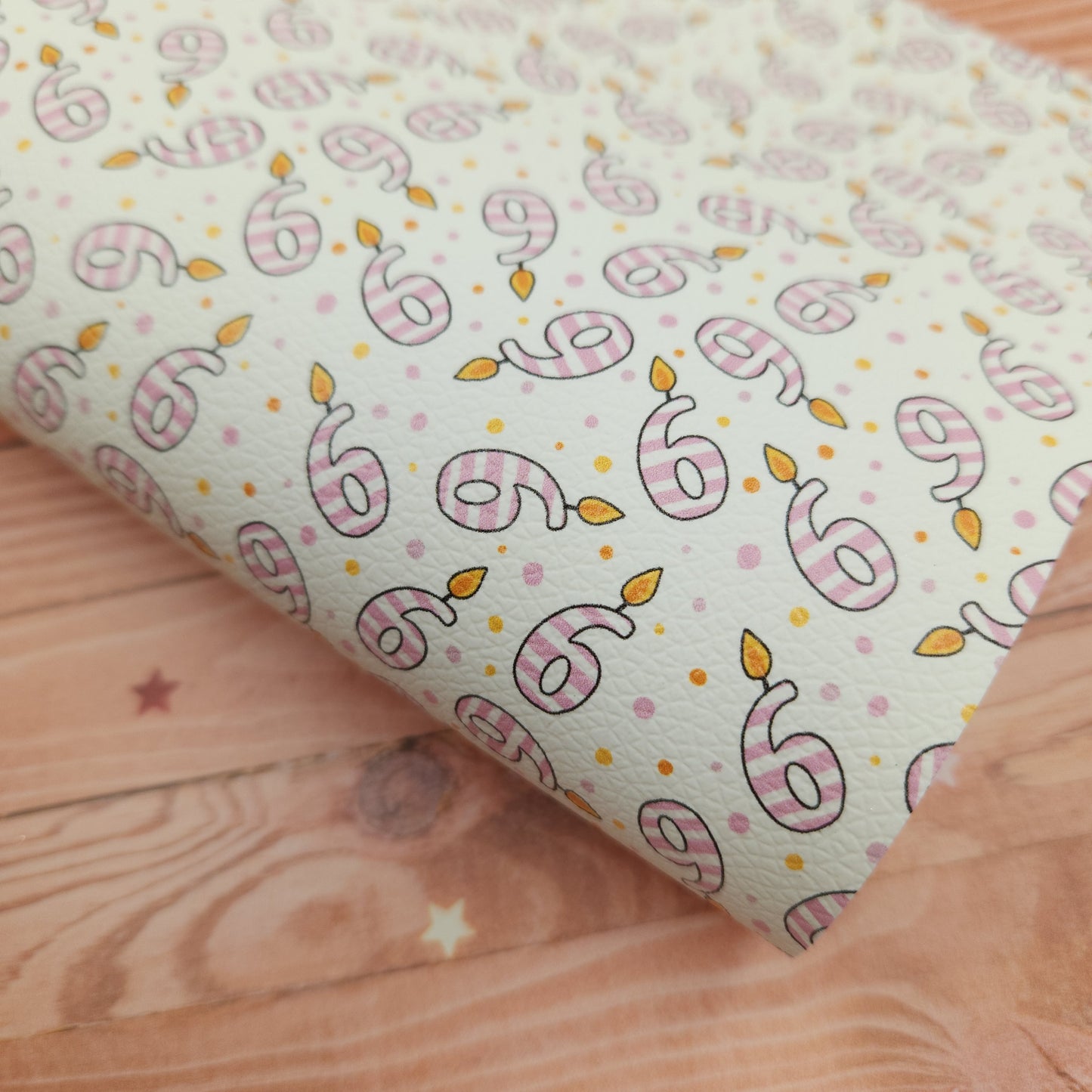 Birthday Candle Numbers Artisan Leatherette - Pink