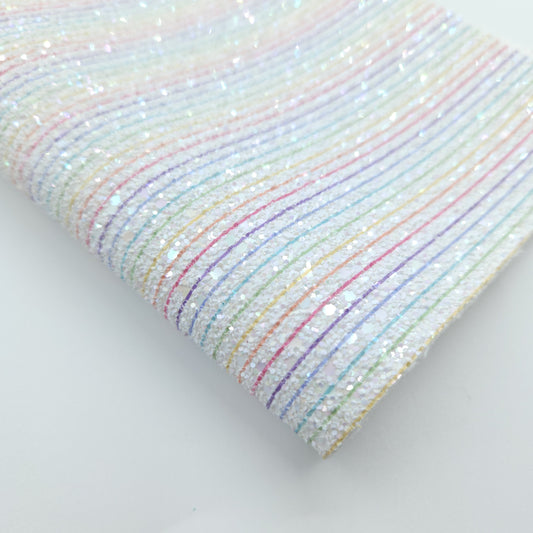 Rainbow Pin Stripes Chunky Glitter