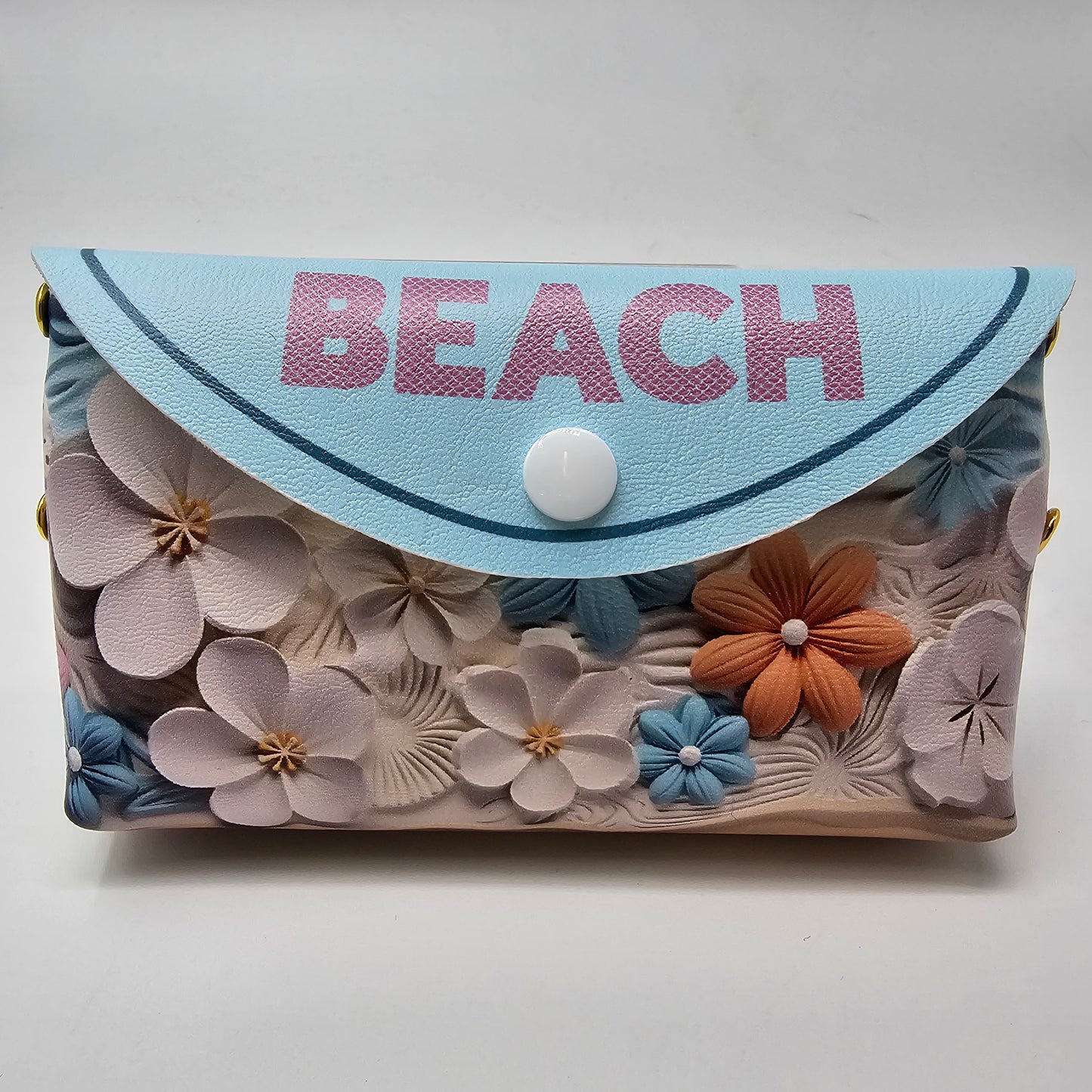 Personalised Beach Flowers Mini Clutch