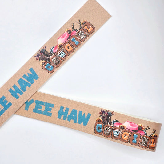 Yee Haw Wristlet Double Sided Leatherette