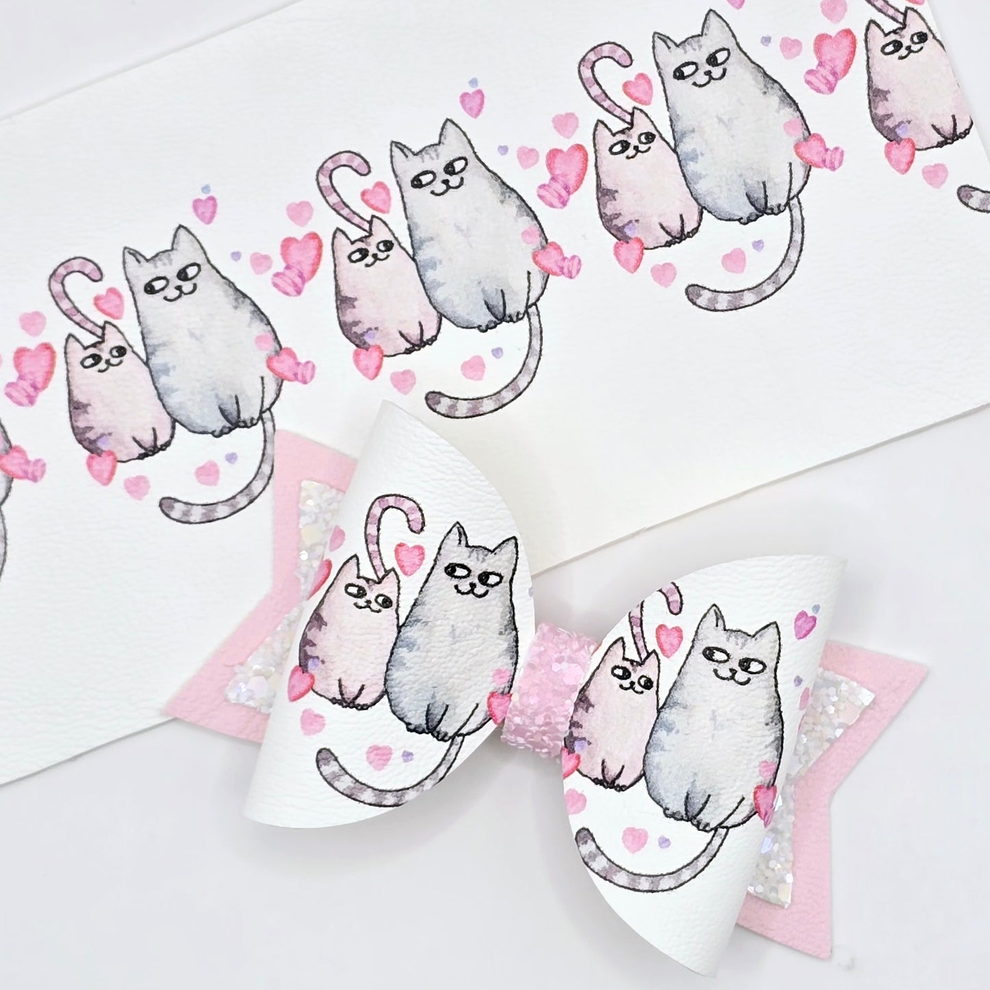 Kitten Love Leatherette Fabric Roll