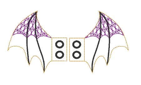 Bat Shoe Wings - Digital Embroidery File