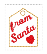 Christmas Gift tag and bow wrap | Digital Embroidery File