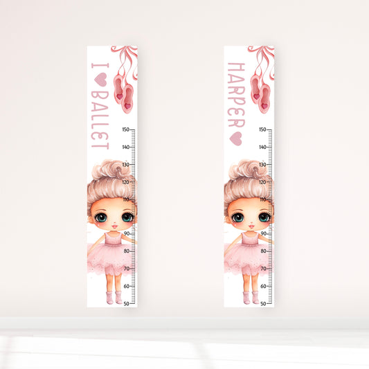 I Heart Ballet Personalised Height Chart