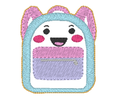 Kawaii School Backpack feltie in 3 sizes | Digital Embroidery File
