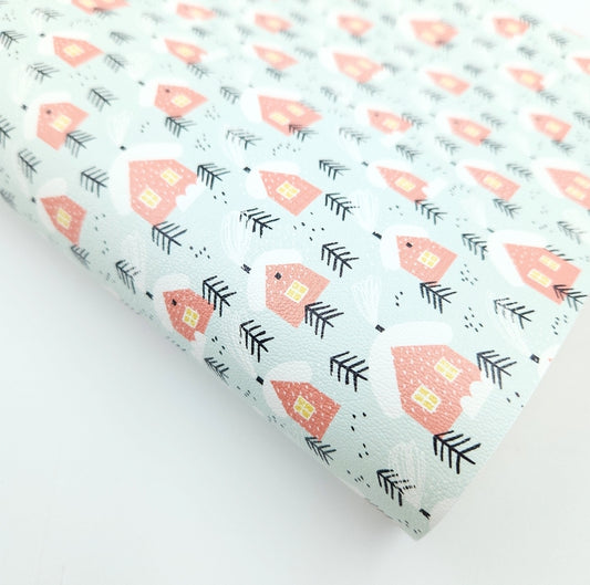 Snowy Roof Tops Artisan Leatherette