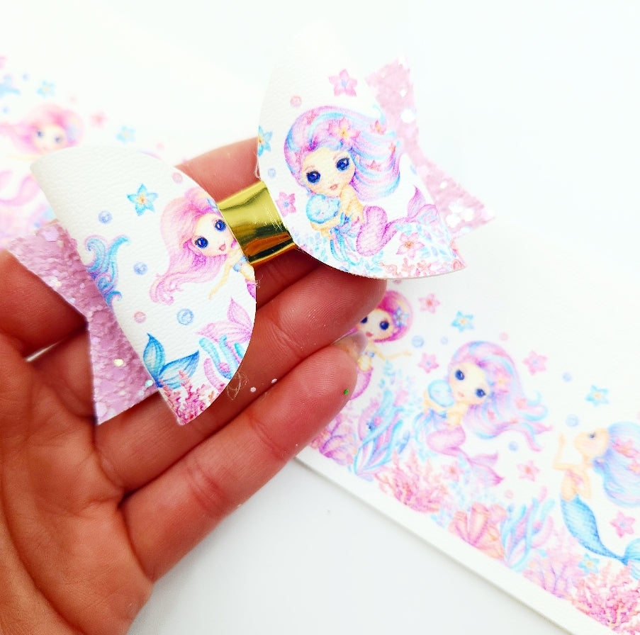Mermaid Girls Border Leatherette Fabric Roll