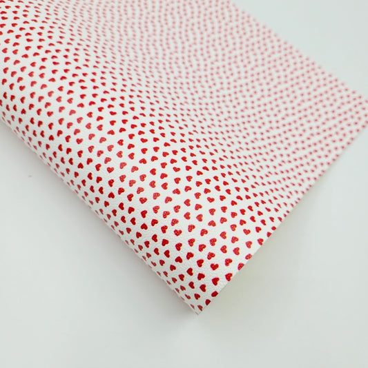 Scattered Hearts Red Artisan Leatherette