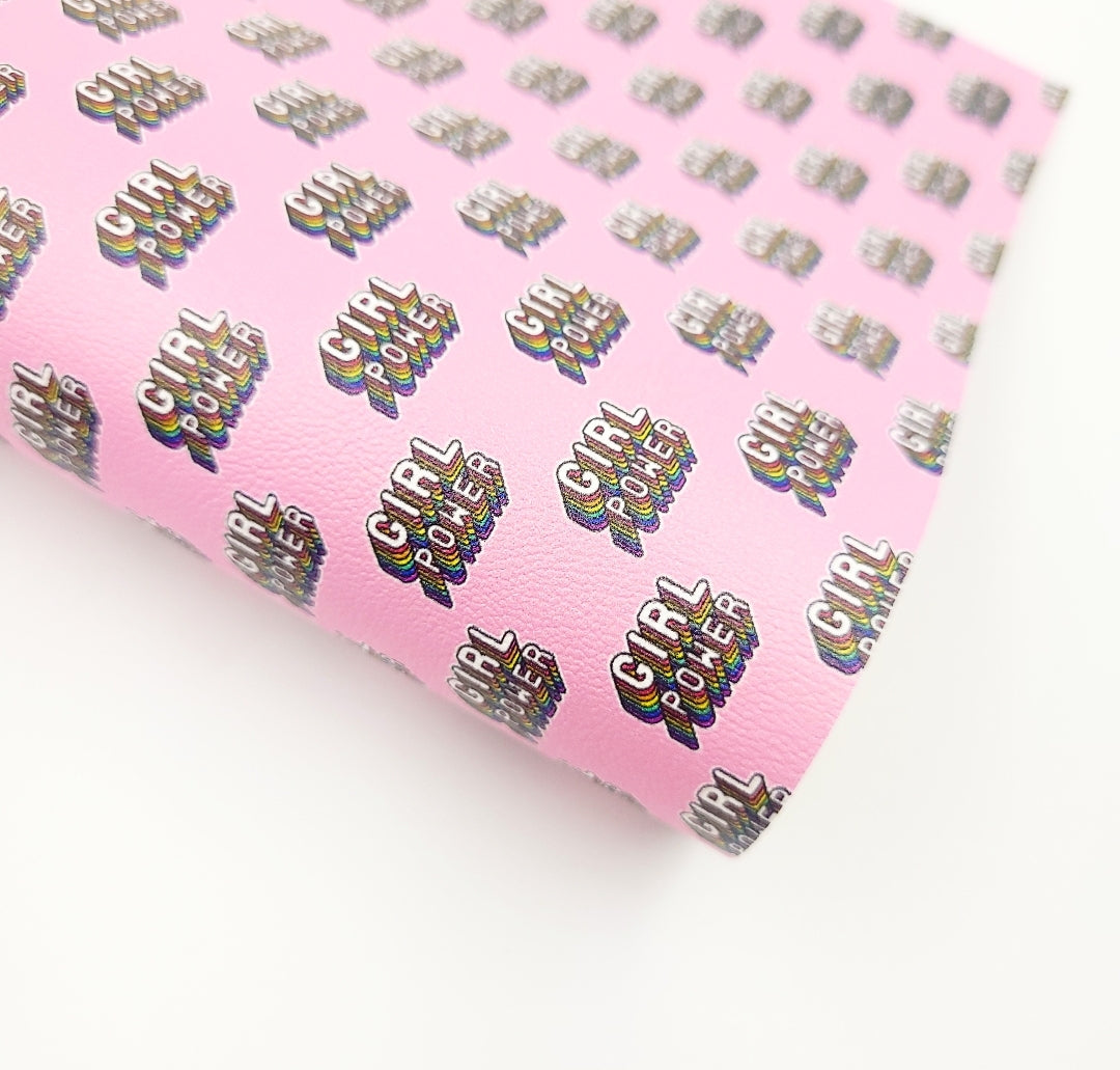 Girl Power on Pink Artisan Leatherette