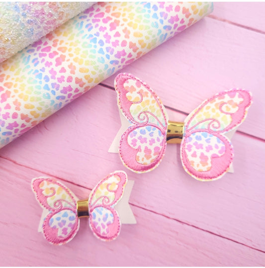 Rainbow Ombre Leopard Butterfly Wings