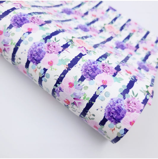 Lilac Garden Stripe Artisan Leatherette