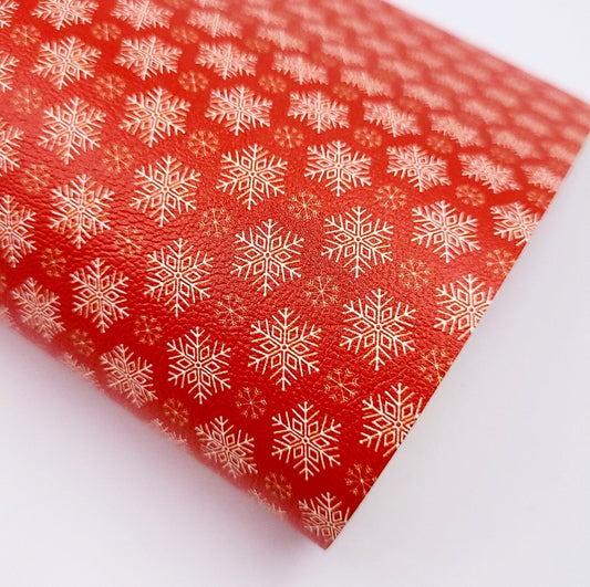 It's snowing on Red Artisan Leatherette