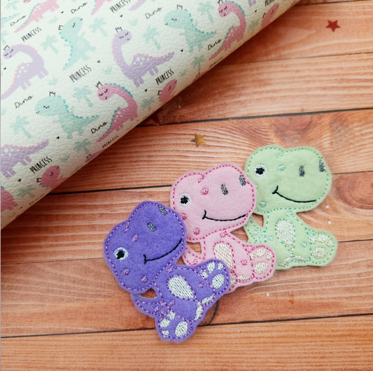 Dinosaur Felties - Pastels / strip of 3