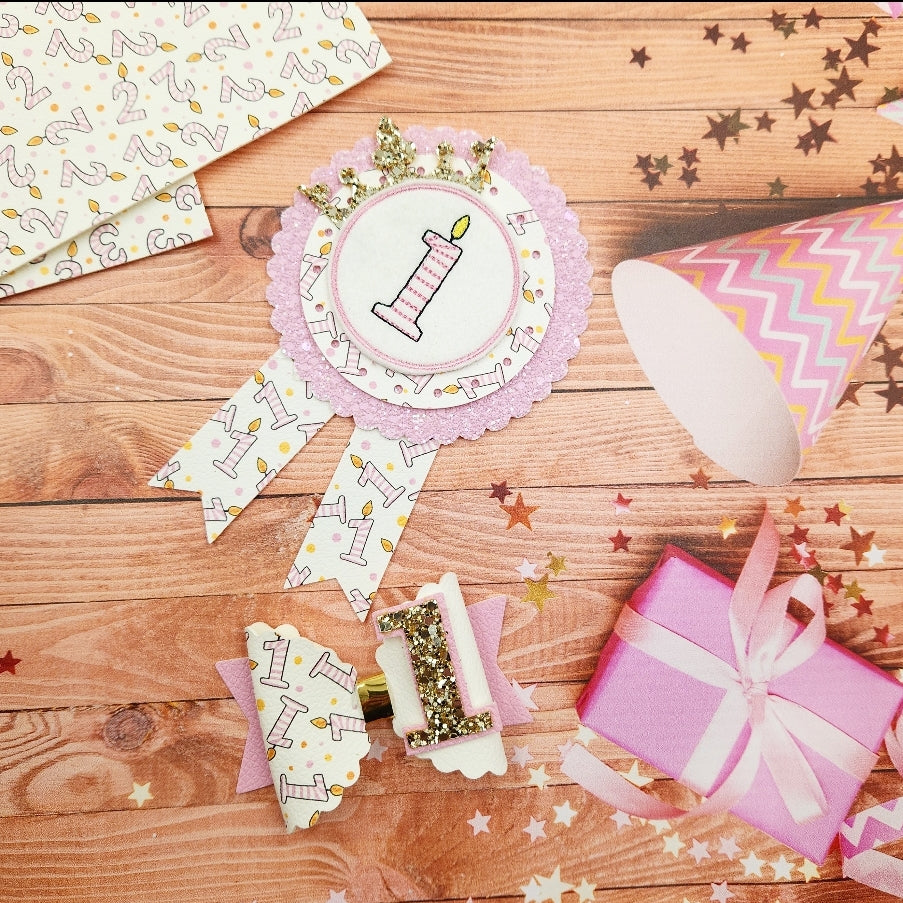 Birthday Candle Numbers Artisan Leatherette - Pink