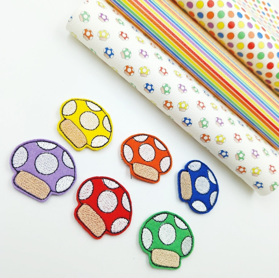 Bright Mushroom Felties - strips of 3