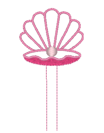 Clam Shell Hair Bow Peeker | Digital Embroidery File