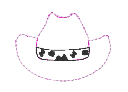 Cowgirl hat feltie 3 sizes | Digital Embroidery File