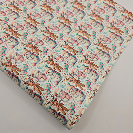 Candy Snowmen & Gingerbread Artisan Leatherette