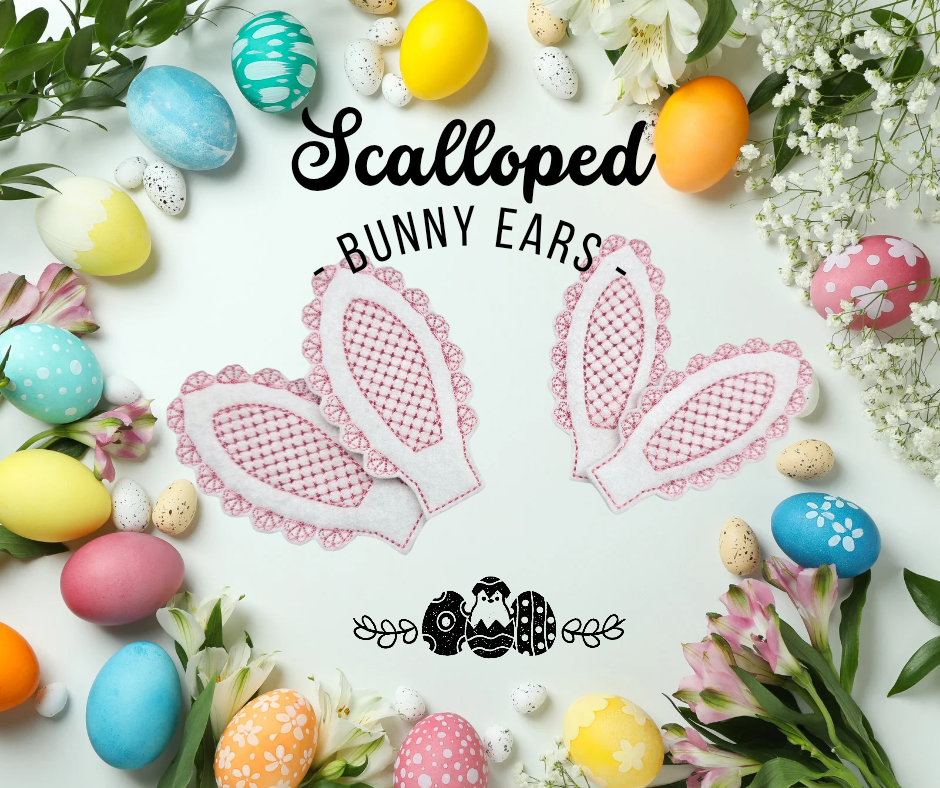 Scalloped Bunny Ears - Strips of 3
