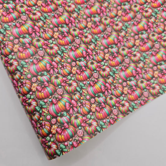 Candystripe Pumpkins Artisan Leatherette