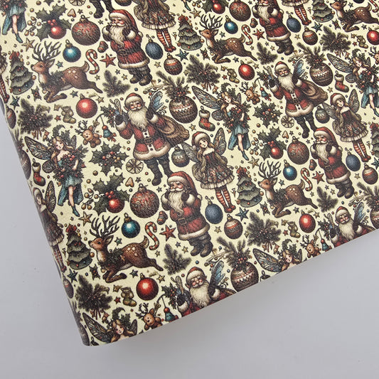 Vintage Christmas Holiday Artisan Leatherette