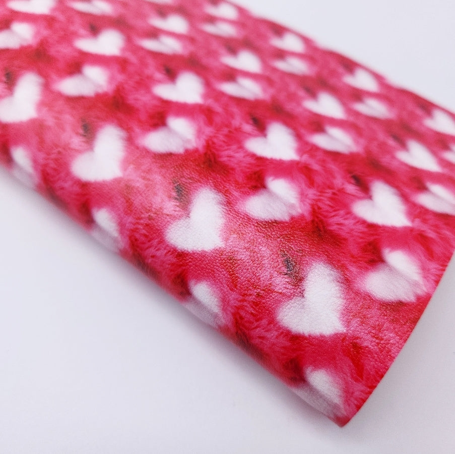 3D Fluffy Hearts Artisan Leatherette