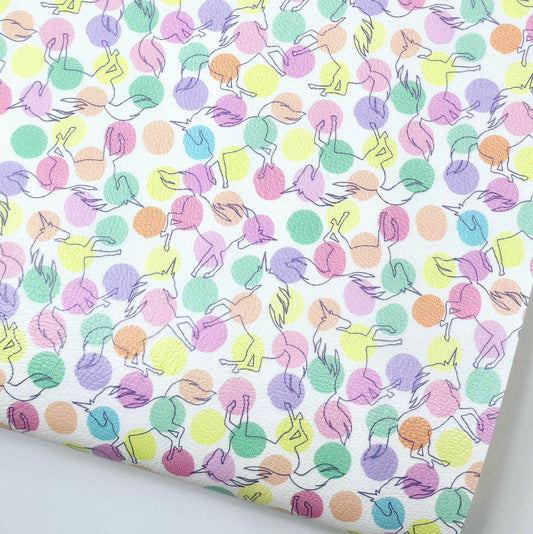 Pastel Unicorn Outline Artisan Leatherette