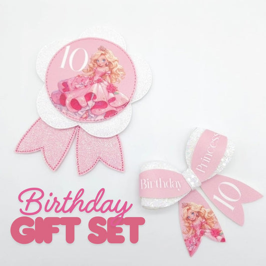 Birthday Princess Bow & Badge Set