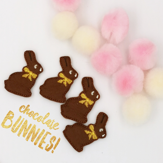 Chocolate Bunny Felties - Strip of 4