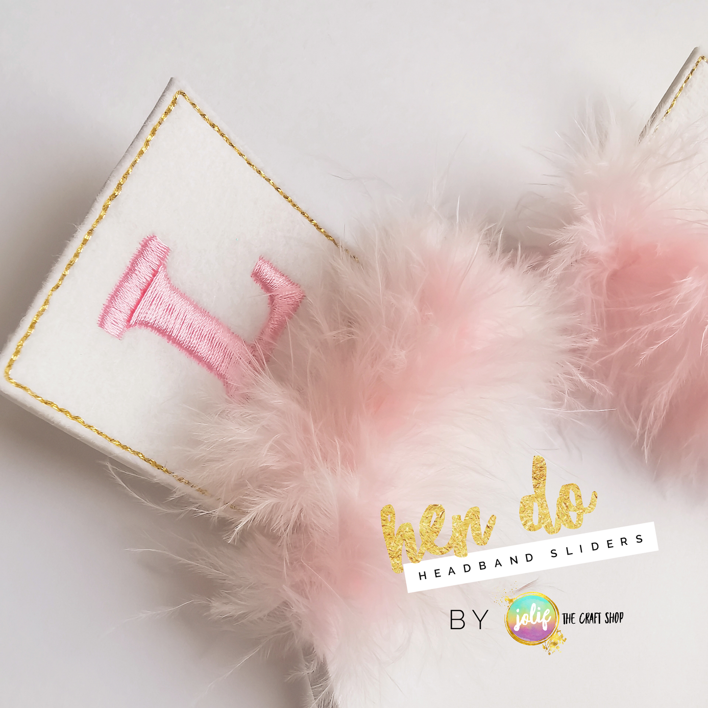 Hen Do 'L' Plate Headband Sliders