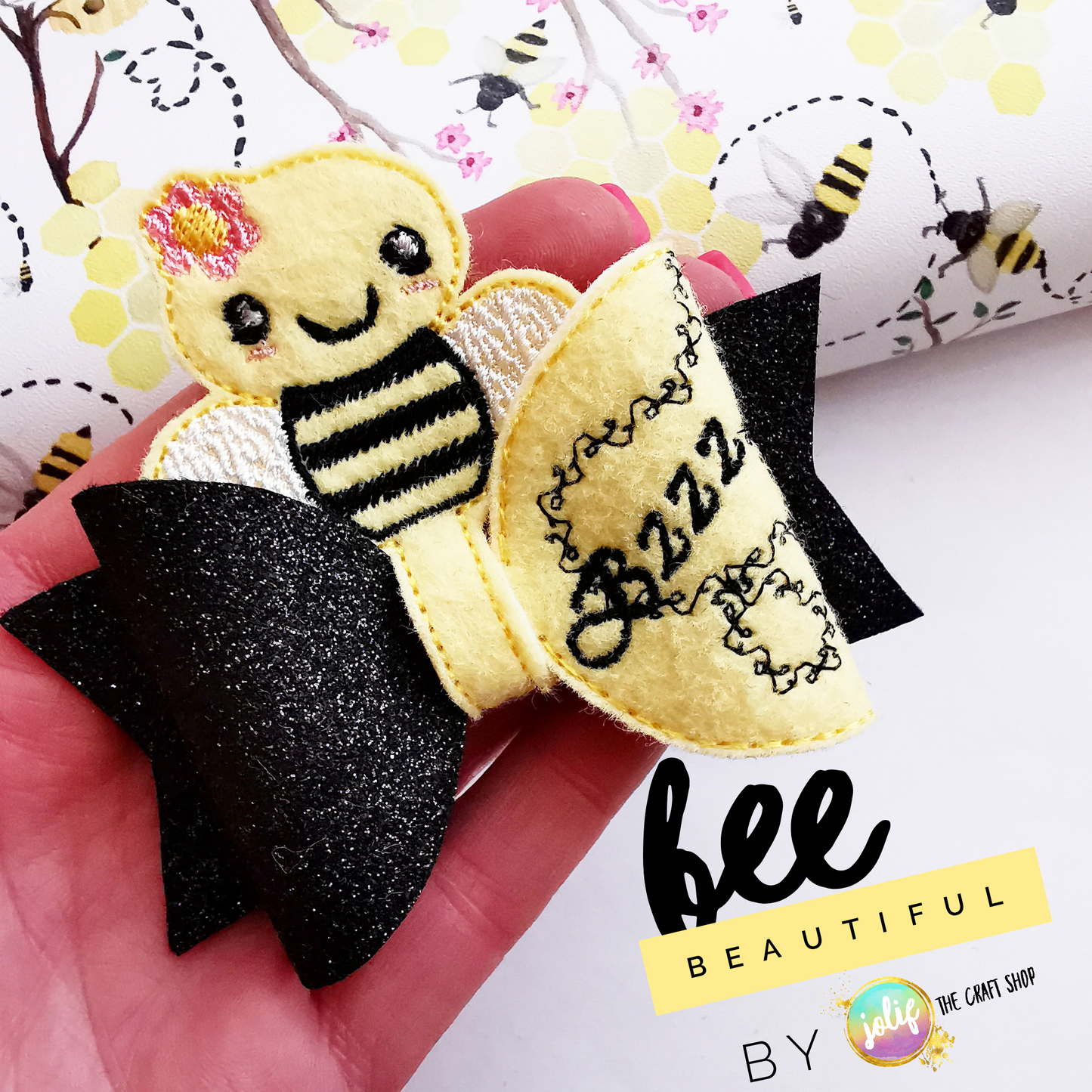 Bee Beautiful Bow Peeker & Dolly Bow Half