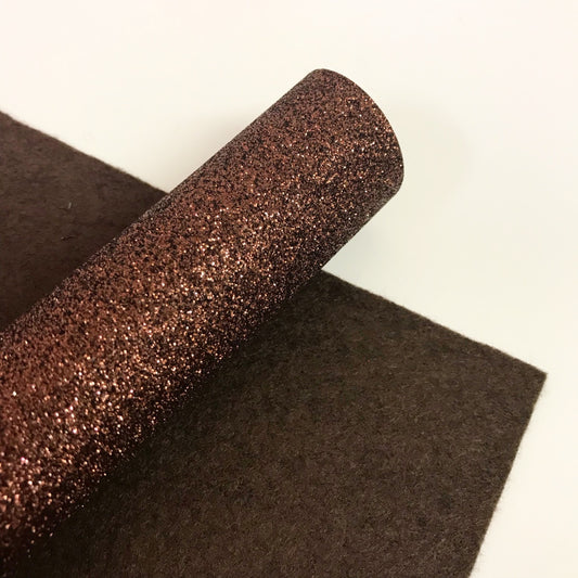 Chocolate Brown Glitter Felt