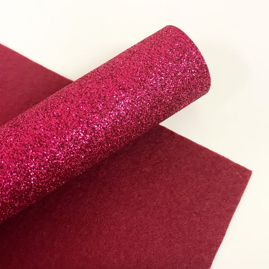 Raspberry Glitter Felt