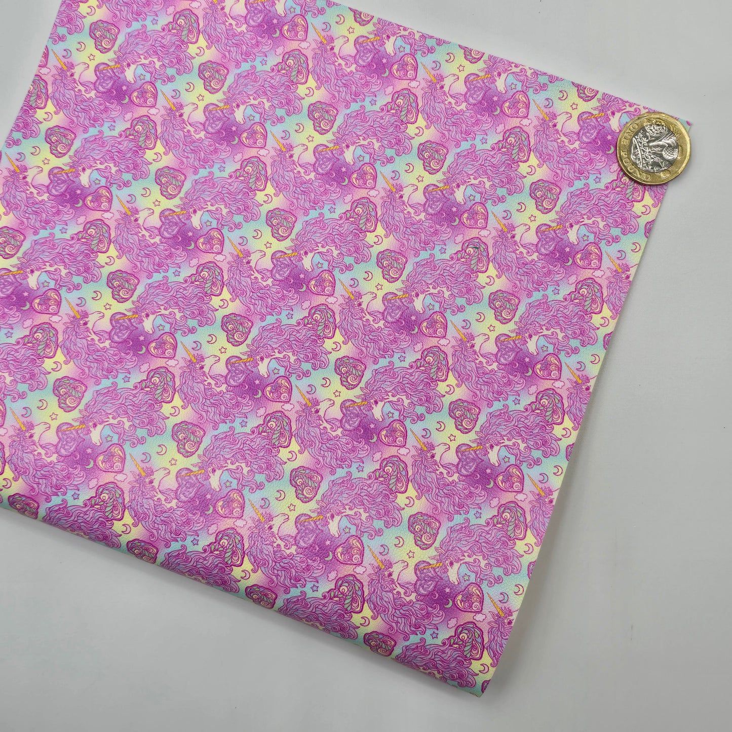 Pastel Unicorn Heart Artisan Leatherette