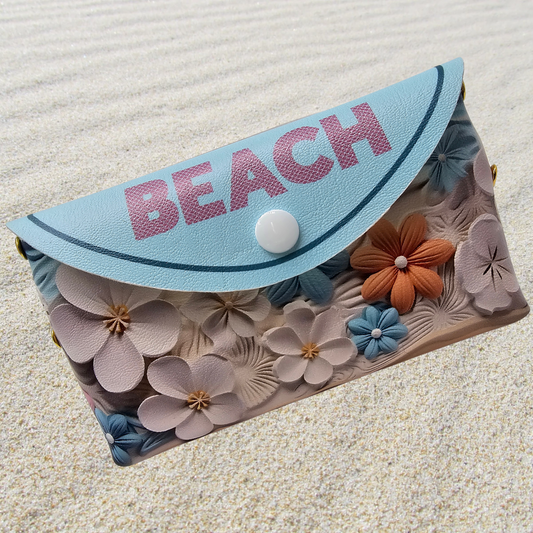 Personalised Beach Flowers Mini Clutch