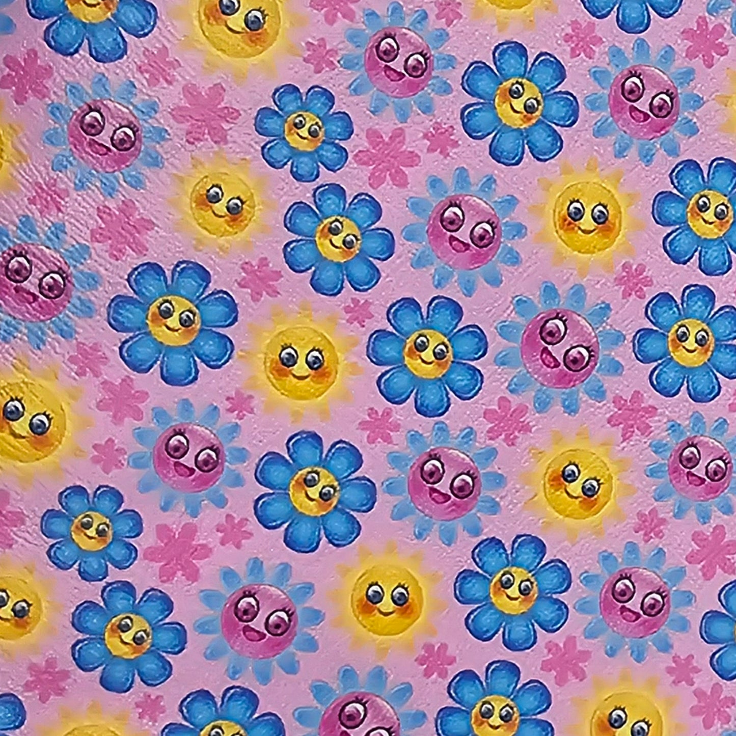 Kawaii Sun Flowers Artisan Leatherette