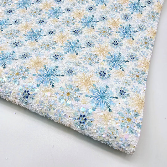Ice Blue Snowflakes Chunky Glitter