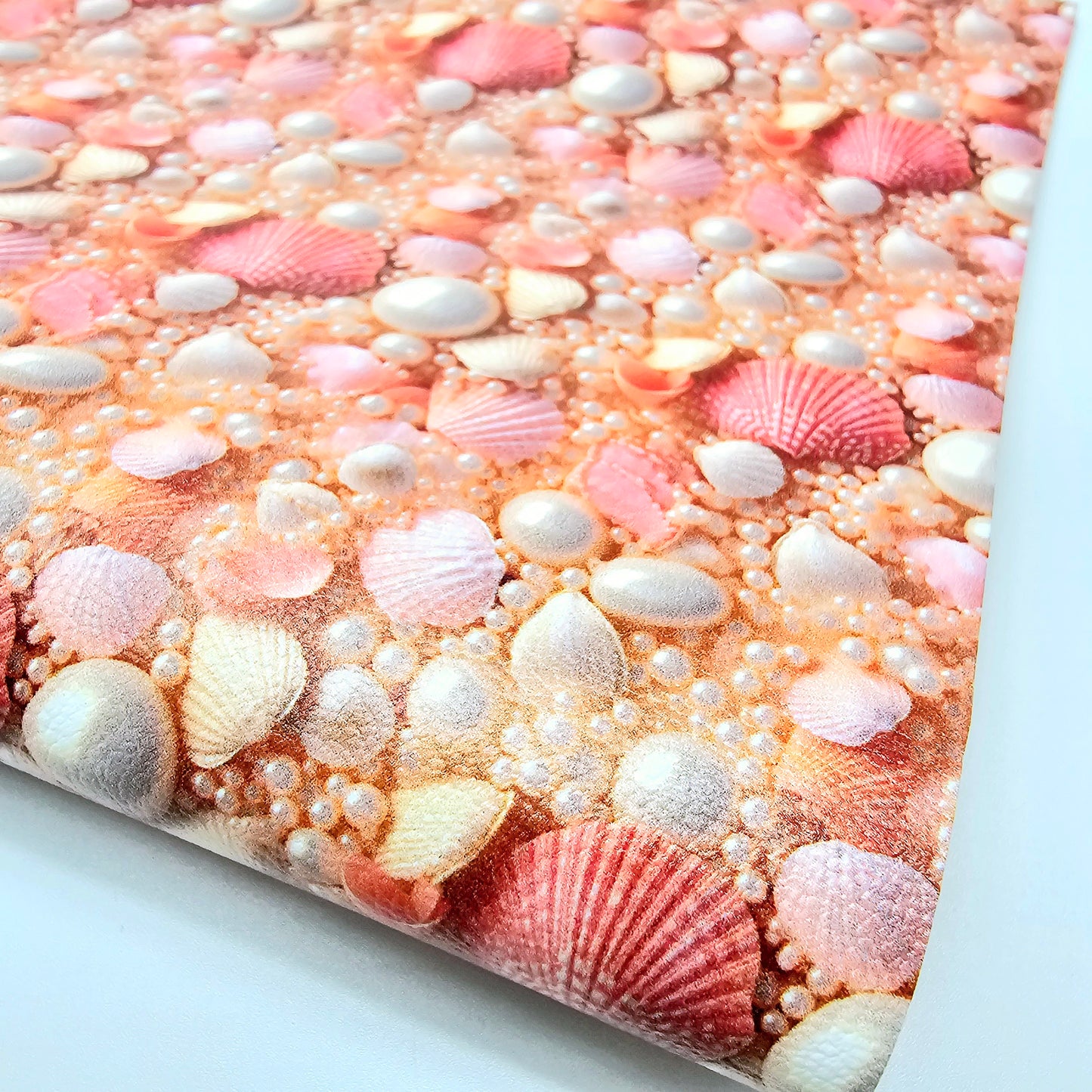 3D Seashells and Pearls Style 3 Artisan Leatherette