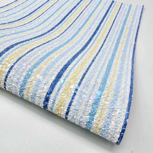 Beach Stripes Printed Chunky Glitter