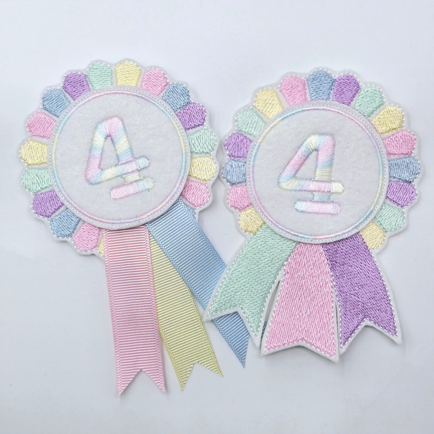 Multi Coloured Rosette With and Without tails | Digital Embroidery File