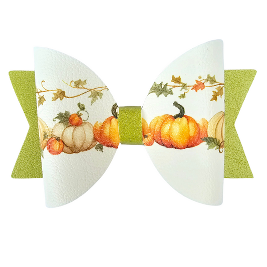 White & Orange Pumpkins Fabric Roll