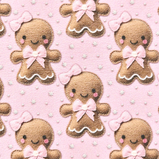 Gingerbread on Pink Stars Artisan Leatherette