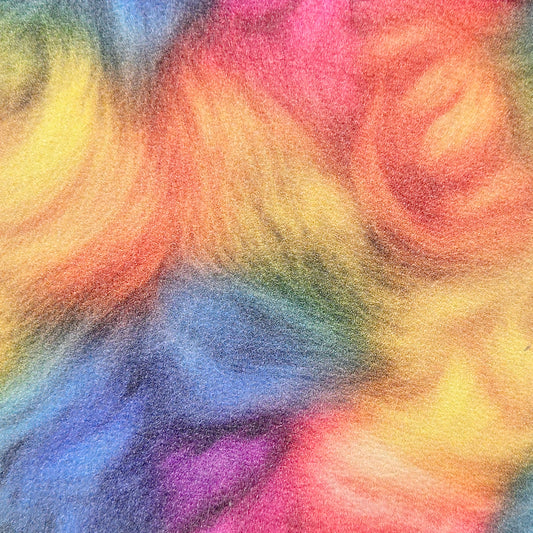 Bright Rainbow Fur Effect Artisan Leatherette