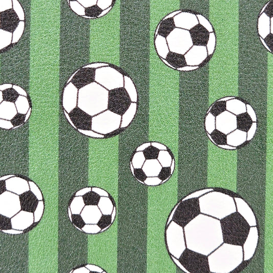 Footballs on Green Stripes Artisan Leatherette