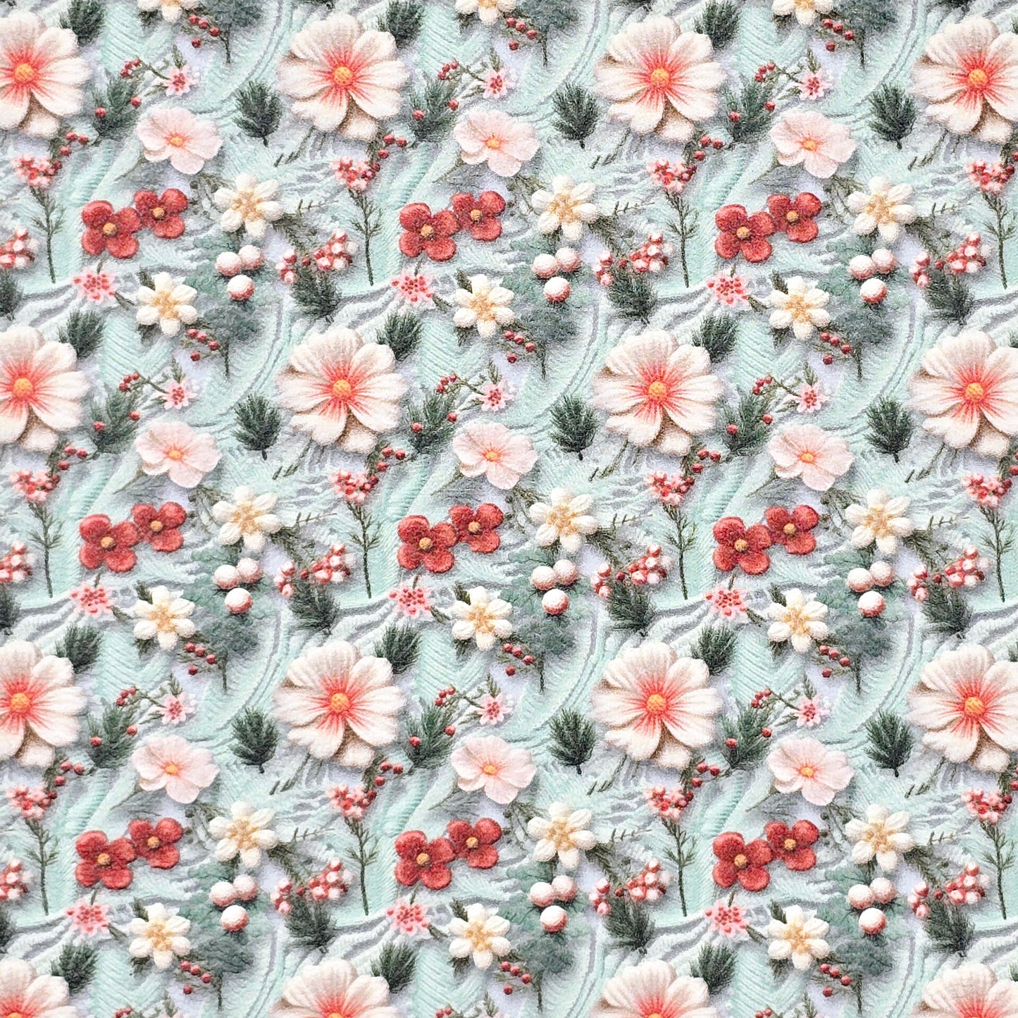 Pastel Christmas Floral Collection Style 2 Artisan Leatherette