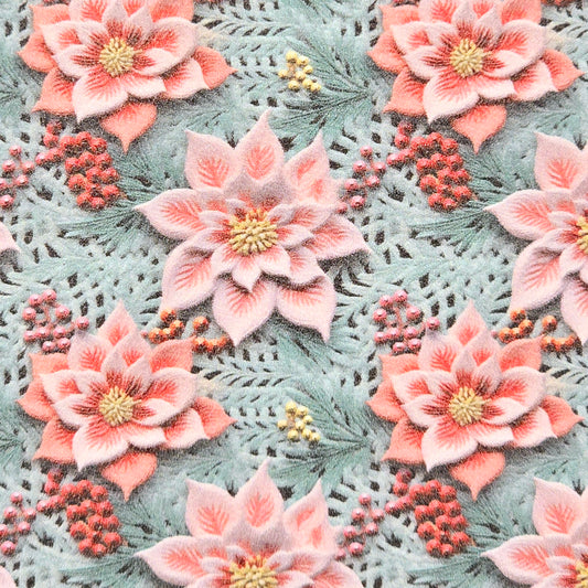 Pastel Christmas Floral Collection Style 1 Artisan Leatherette