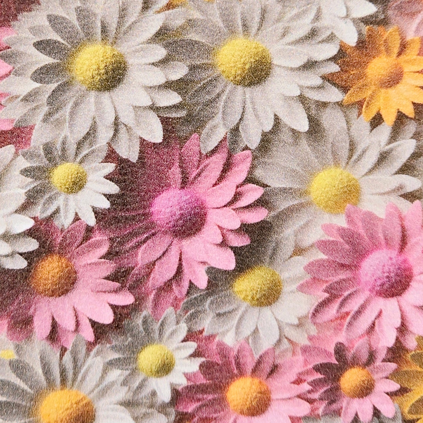 3D Pink, White & Yellow Daisies Artisan Leatherette